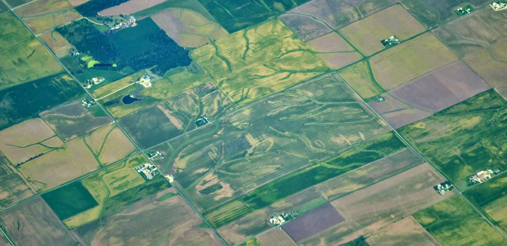 aerial photograph of farmland