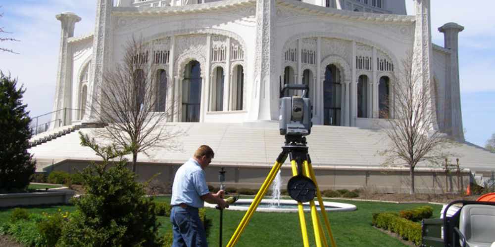 Surveying a religious landmark